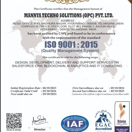 Mannya ISO Certificate 2023